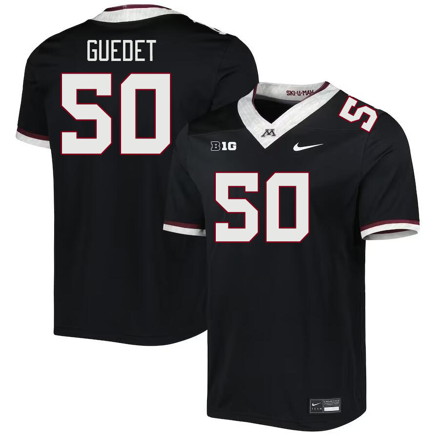 Men #50 JJ Guedet Minnesota Golden Gophers College Football Jerseys Stitched-Black